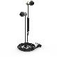 full image EARMAC MSE-01 Earphone Metal Slim Edition In-ear Aluminum Microphone Flat Cable Black