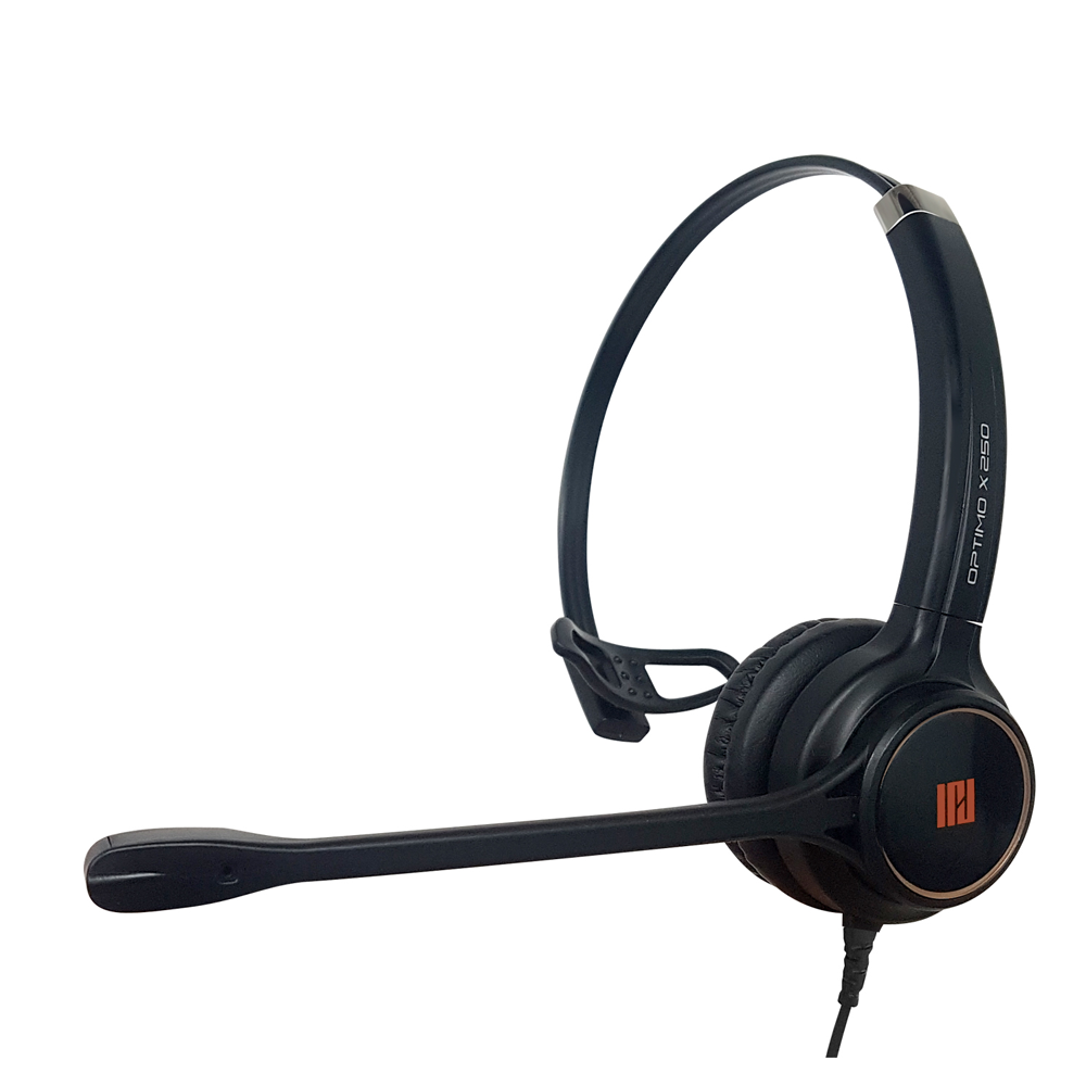 IPD IPH-250 Optimo-X Single Ear Noise cancelling Call center/Office Headset with U10P bottom cable w