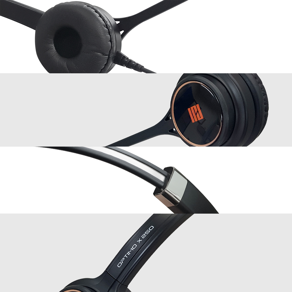 PD IPH-255 Optimo-X Double Ear Noise canceling,Corded Headset with USB Adapter to PC with Mute Switc