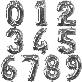 full image Balloon for an event and a birthday shaped numbers (silver)