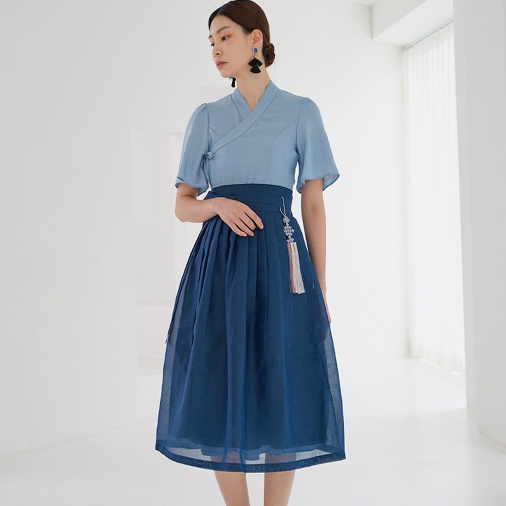 Korean traditional skirt (blue green)