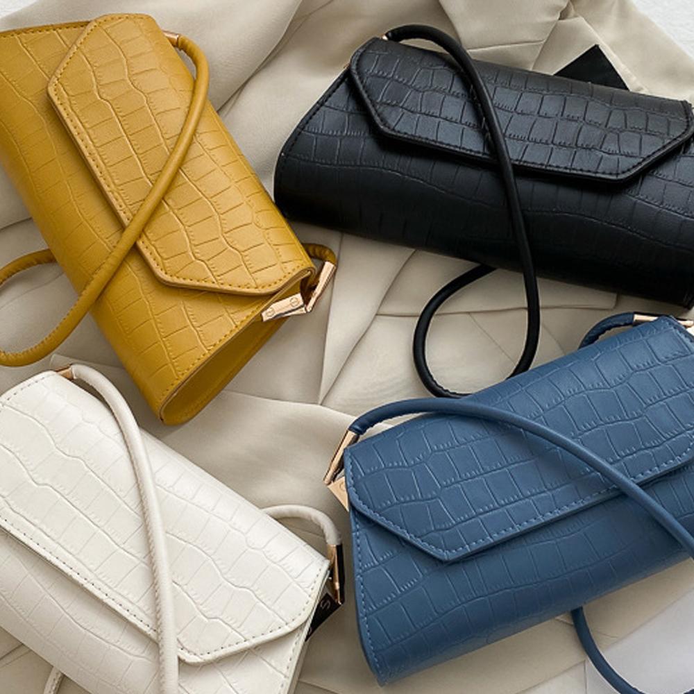 2021 Simple Design Underarm Purse Women Shoulder Stone Pattern Pu Leather Bags