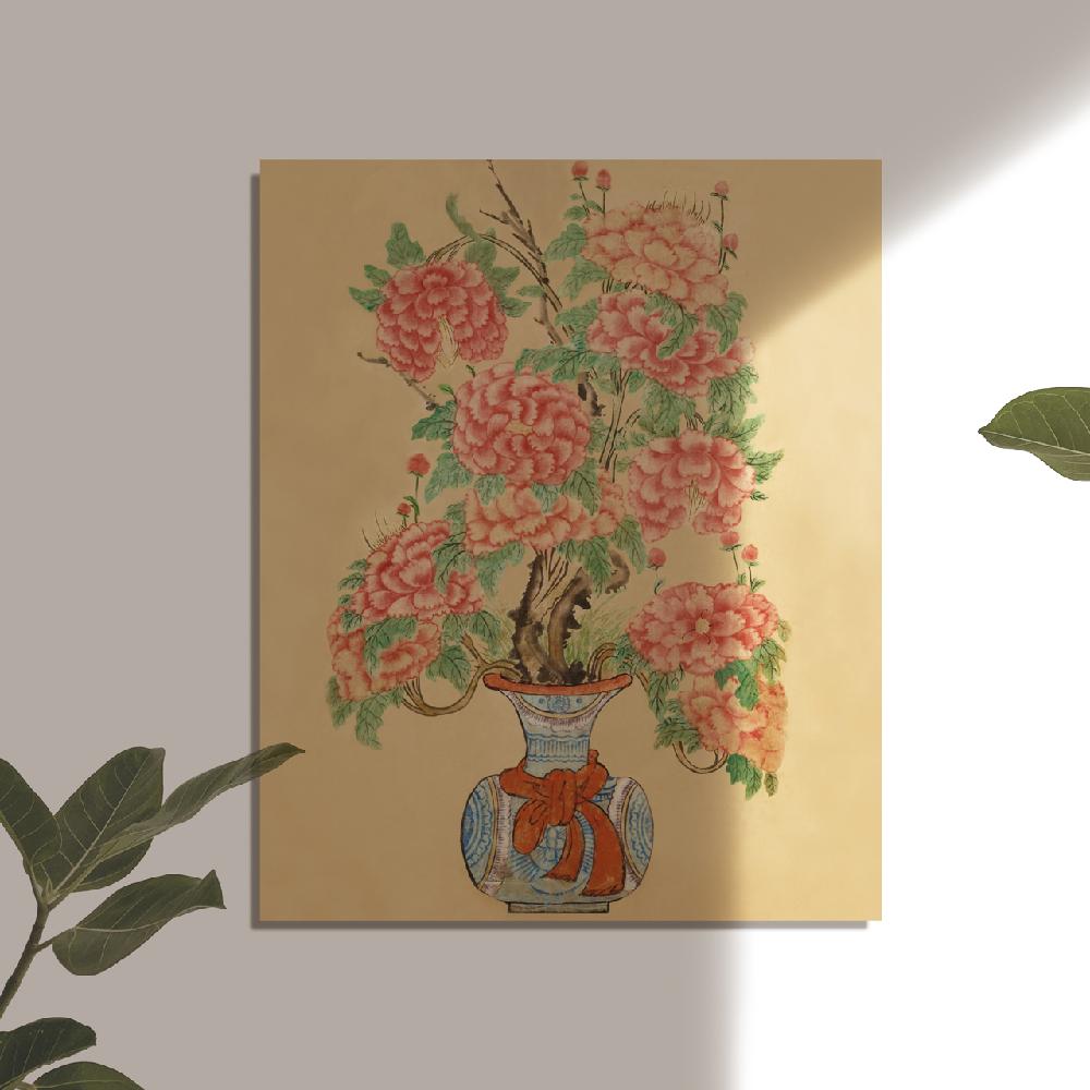 Korean Folk Art Frameless Art Print, minhwa drawing Korean art poster for home  decoration_'Morando'