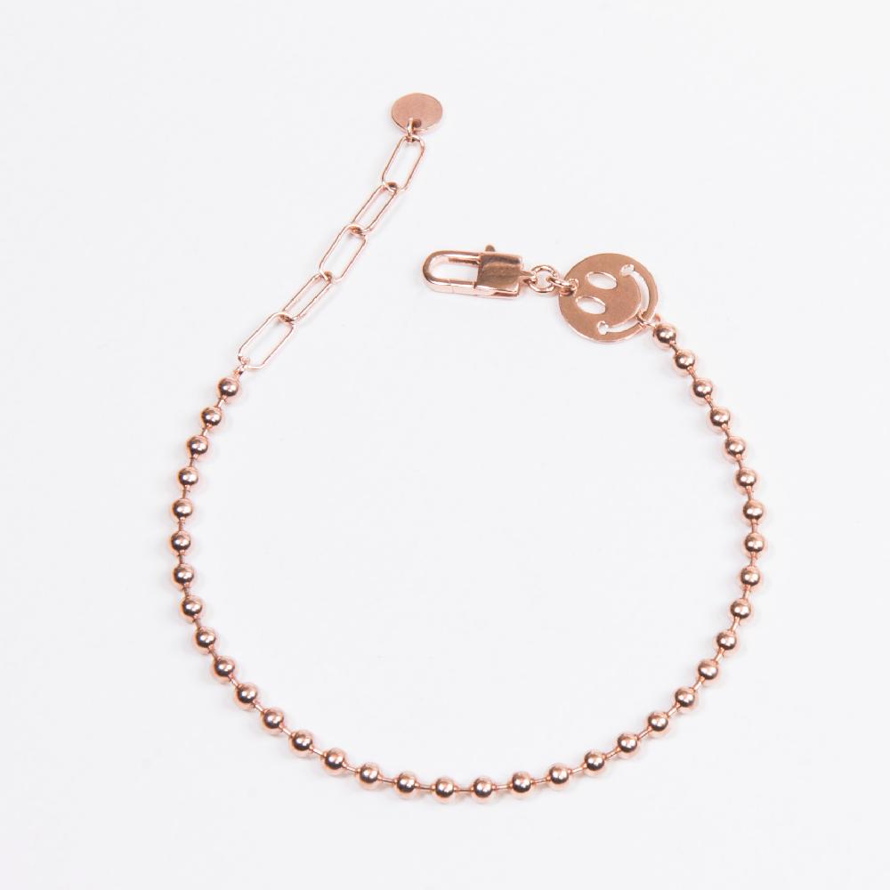Smile 3 mm ball fashion silver bracelet
