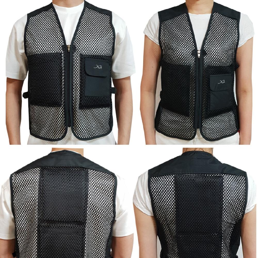 XYLO Cool Vest, Ice Cooling Vest Suitable for Indoor and Outdoor Use (Black, Gold)