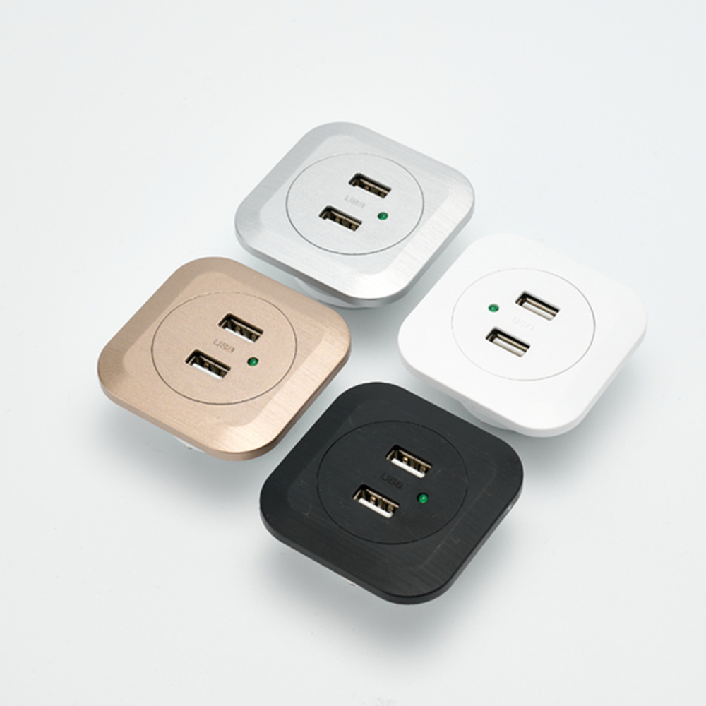 DAVCH Two Port Mini Built-in Outlet On the Bed with fast charger USB C Types Socket