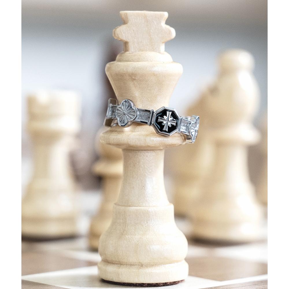 Cross Angle Flower Miss Ring