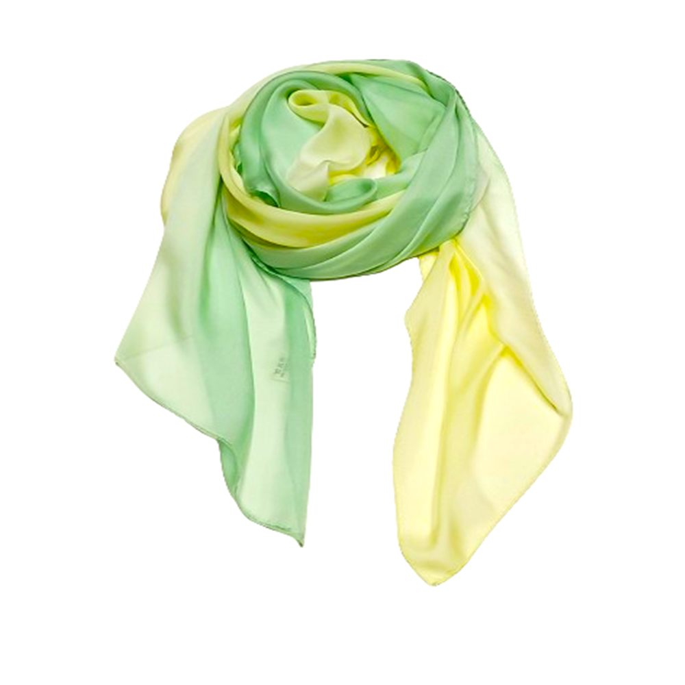 Ombre   lightgreen   silk   scarf