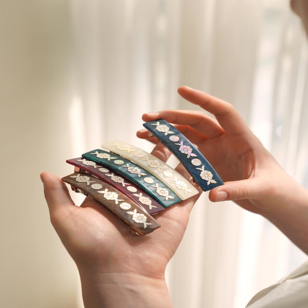 flower nacre hair pin