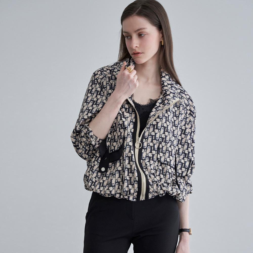 Logo Pattern Zip-Up Wind Zip-Up Jumper